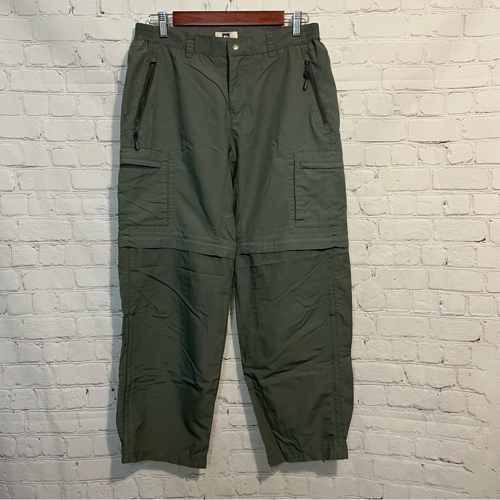 REI Sahara Convertible Pants Olive Green Size 10P UPF 50+ Nylon